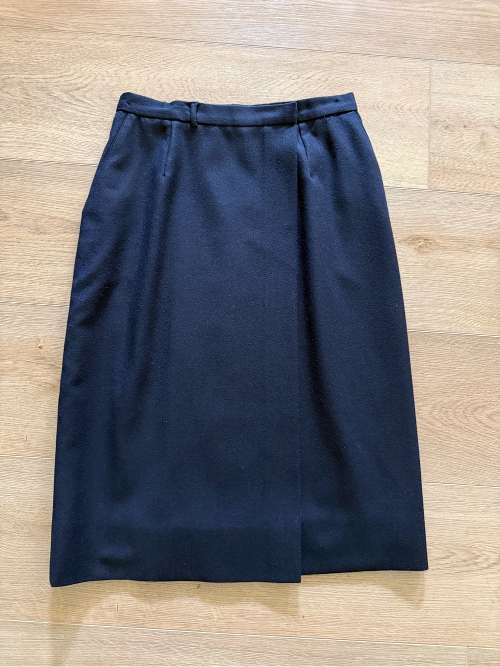 Ralph Lauren Vintage 90s 100% Wool Pencil Skirt Size 12 Navy